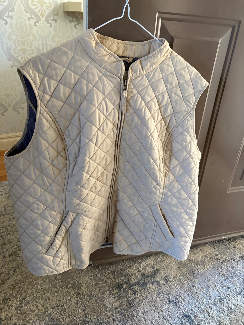 Xxl Women’s Quilted Sleeveless Vest - Cream